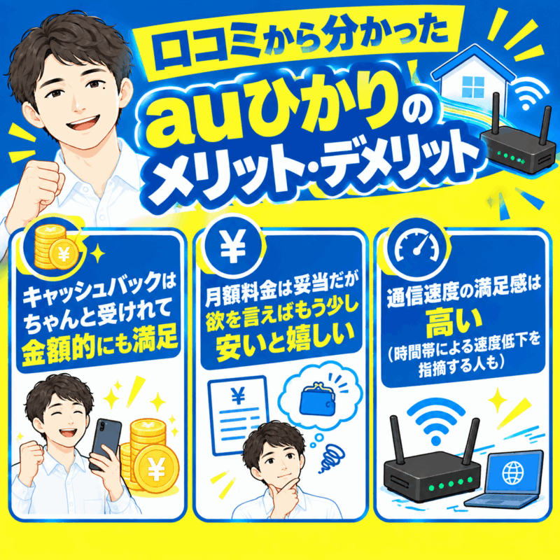口コミから分かったauひかりのメリット・デメリット