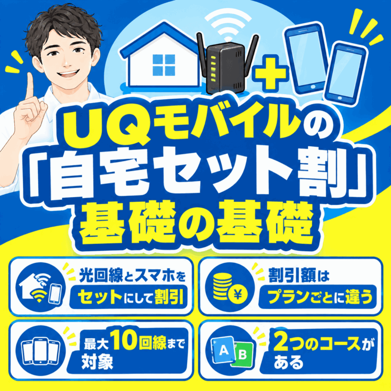 UQモバイルの「自宅セット割」の基礎の基礎