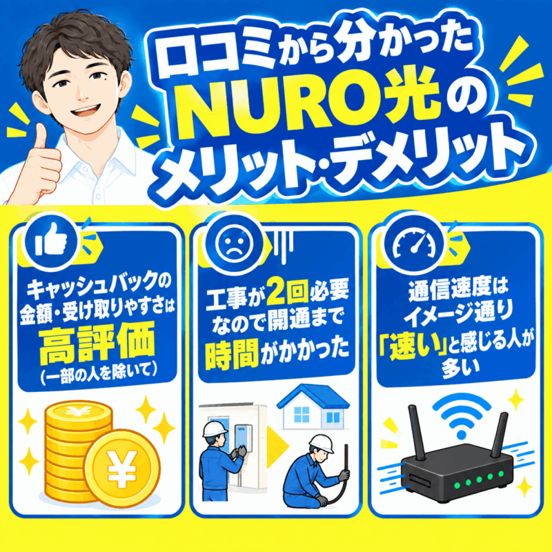 口コミから分かったNURO光のメリット・デメリット