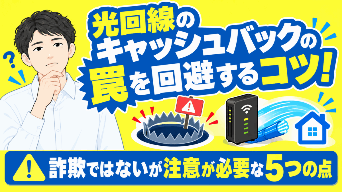 光回線のキャッシュバックの罠を回避するコツ！詐欺ではないが注意が必要な5つの点